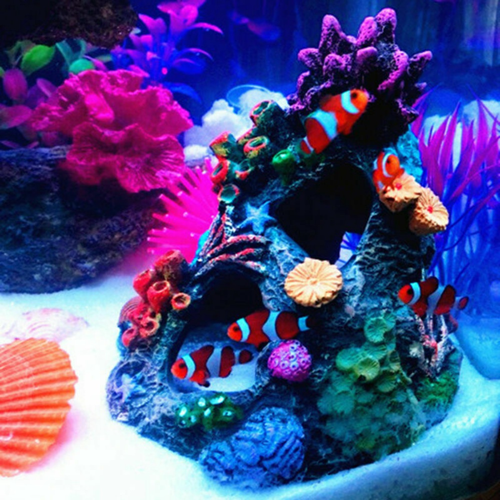Marine Aquarium Live Sand - Aquarium Decorations Coral Rock Vivid Resin