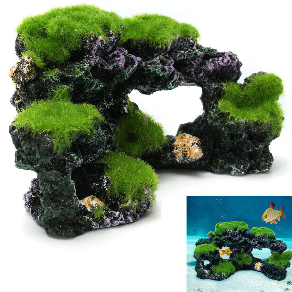 Marine Aquarium Live Sand - Resin Green Rockery Aquarium Decor Artificial