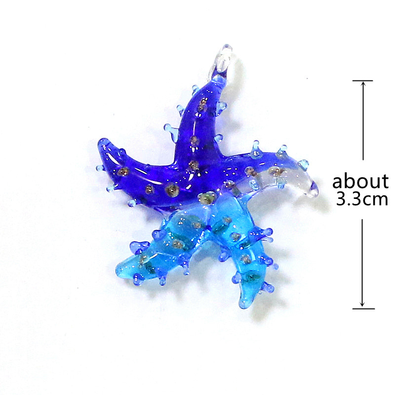 Mini Glass Starfish Pendant Co - Aquarium Marine Color 评论和价格
