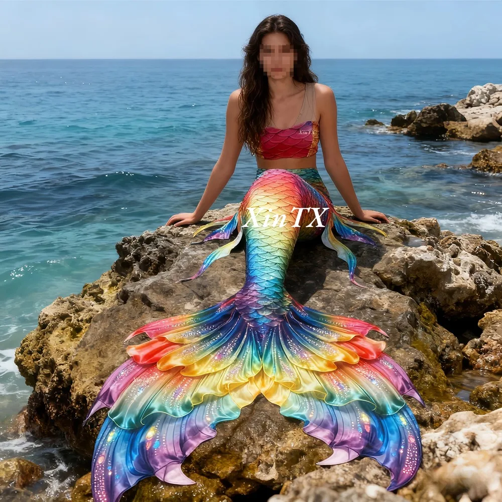 Mermaid tail rainbow-colored l - Aquarium & Marine Museum 评论和价格