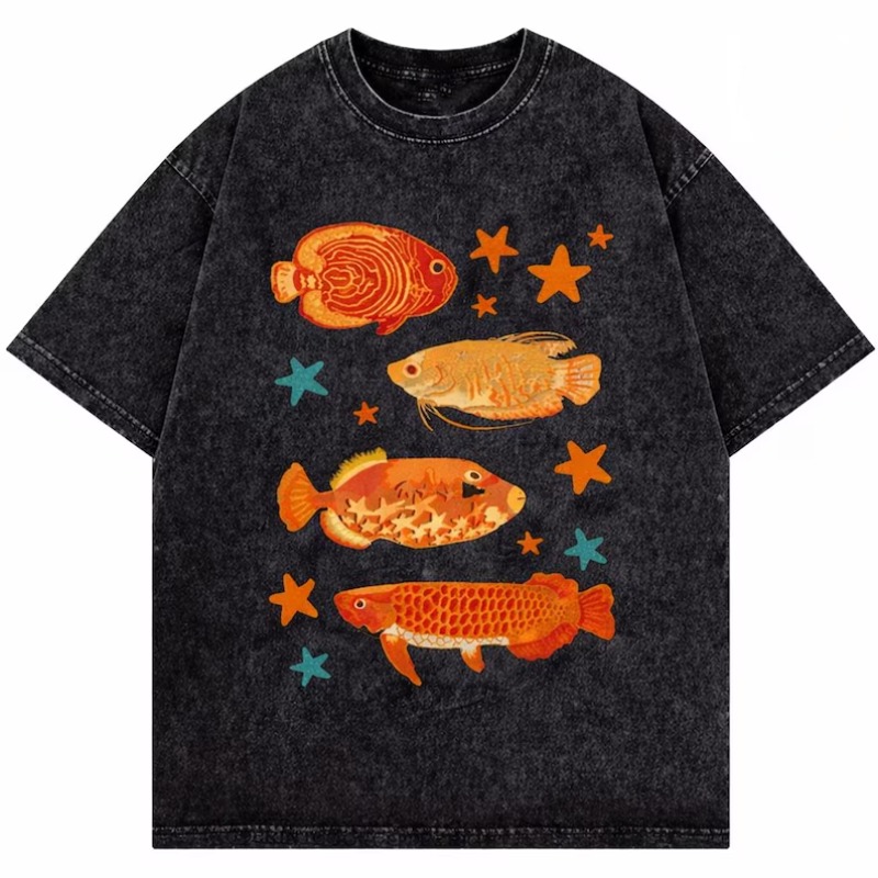 Vintage Washed Tropical Fish P - Aquarium Marine Color 评论和价格
