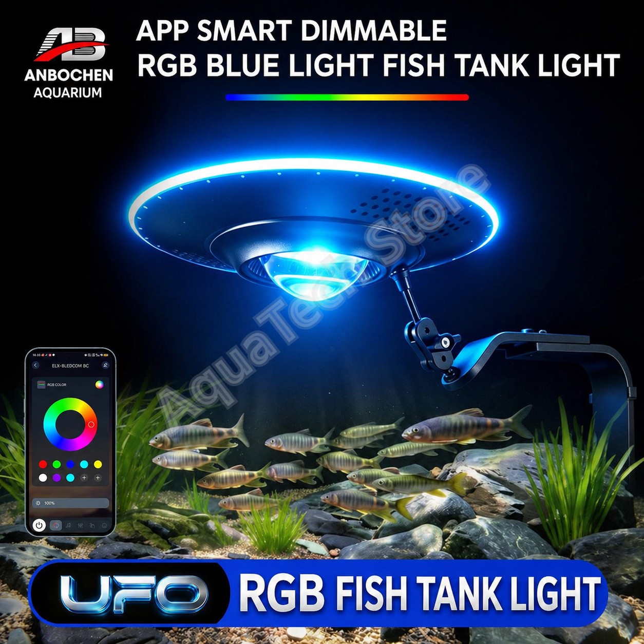 ANBOCHEN UFO RGB LED Aquarium  - Marine Aquarium Led Lights 评论和价格