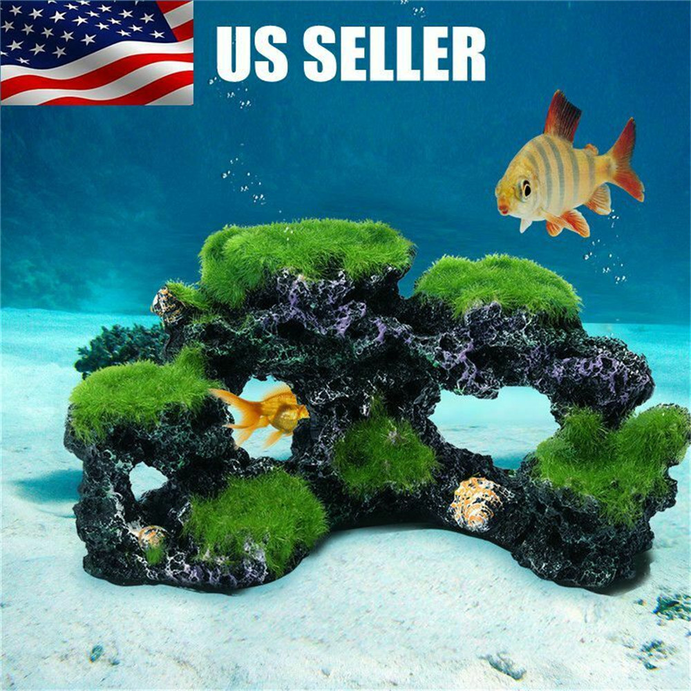 Resin Green Rockery Aquarium D - Marine Aquarium Live Sand 评论和价格